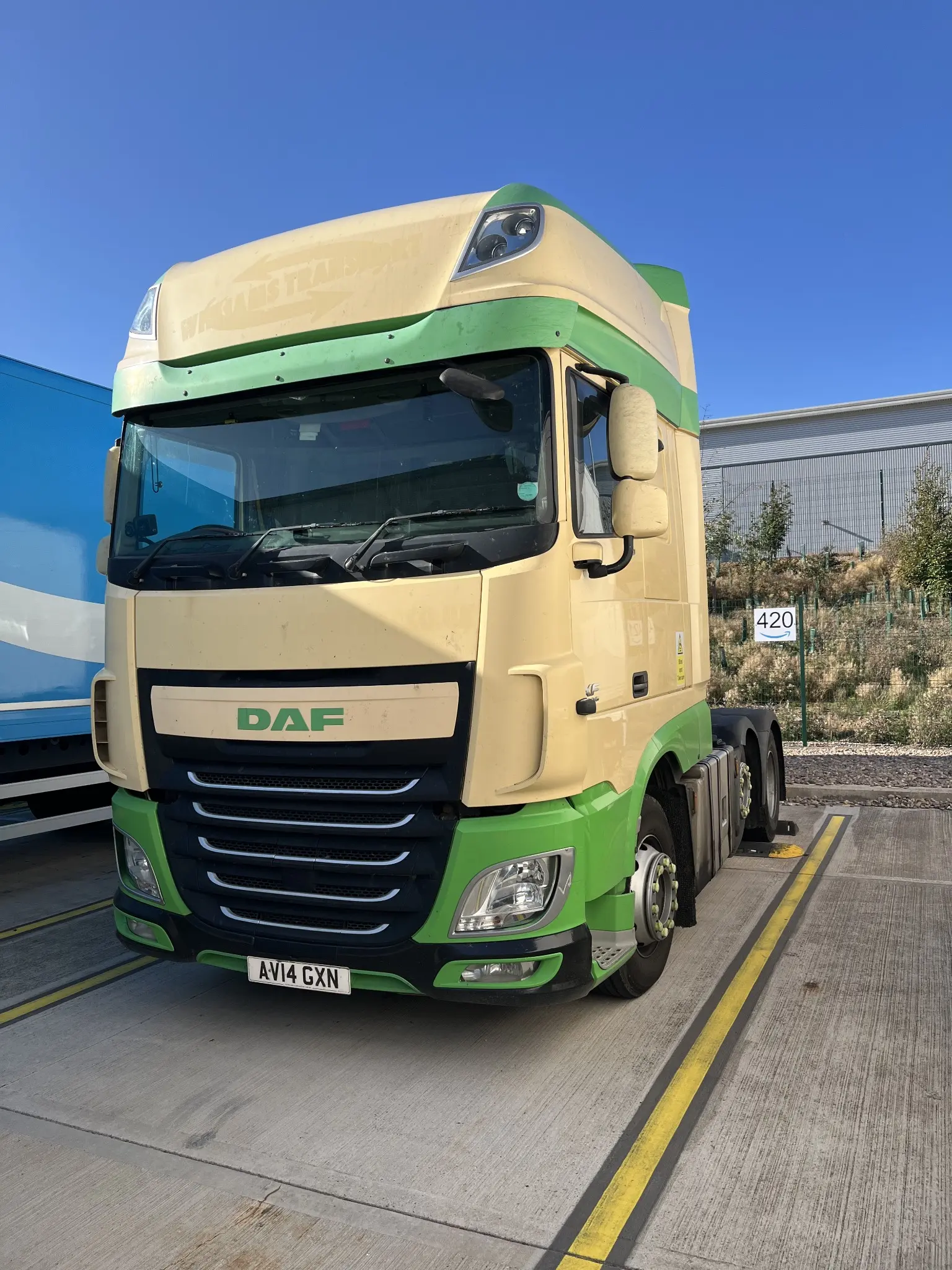 SergejTransport DAF tractor unit at a UK logistics site